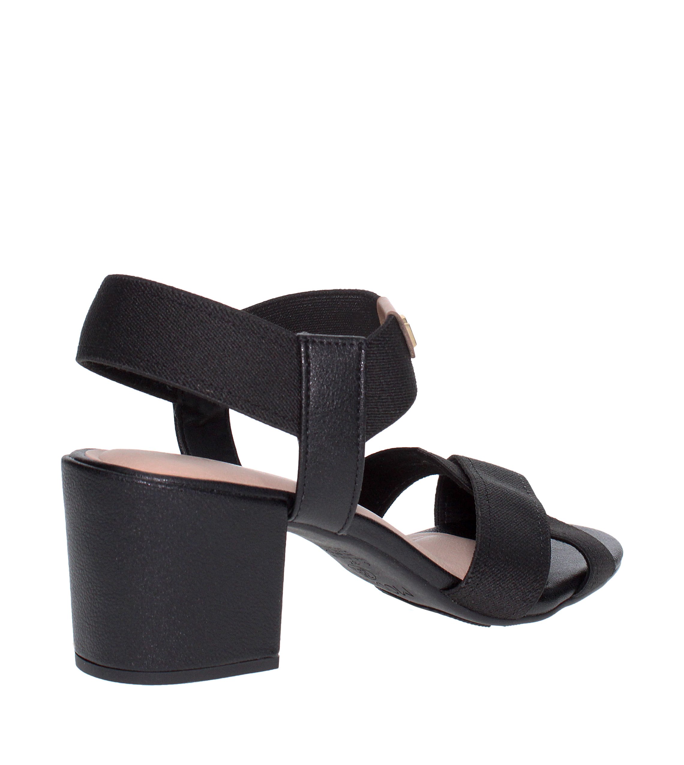 Black Mid-Heel Sandals
