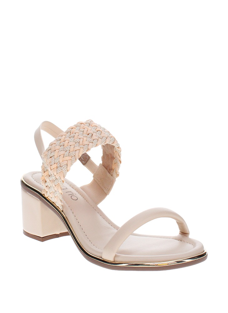 Cream Low Heel Sandals Block Heels