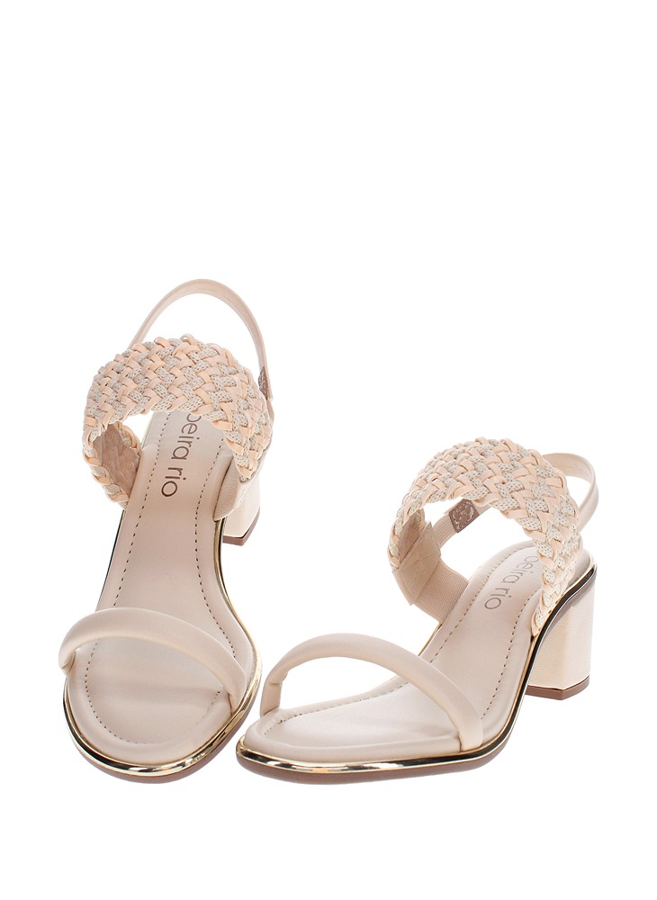 Cream Low Heel Sandals Block Heels