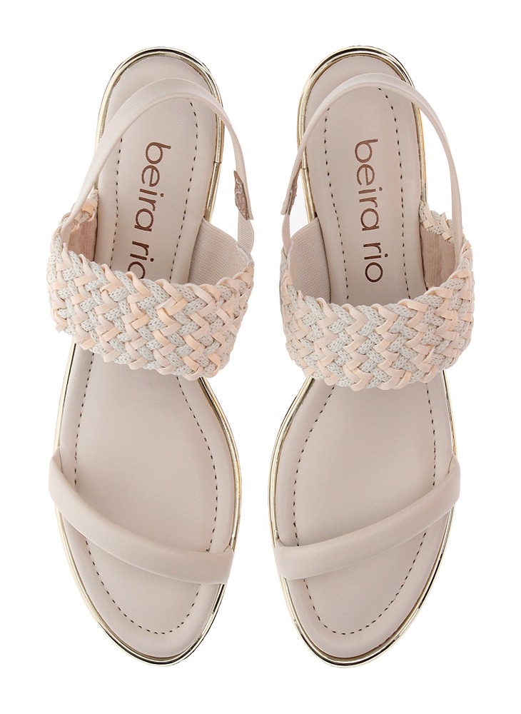 Cream Low Heel Sandals Block Heels