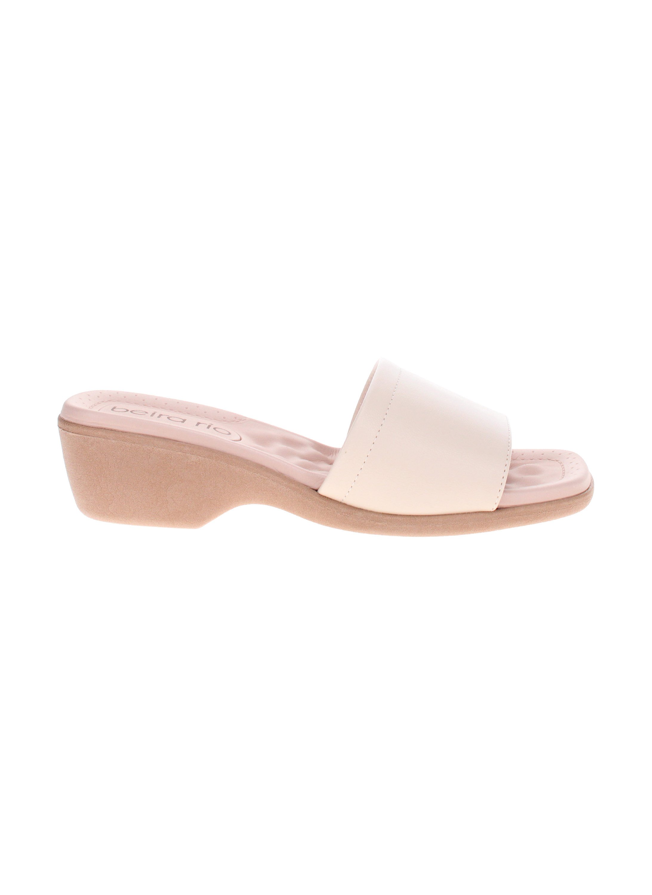 Cream Low Heel Mule Sandals
