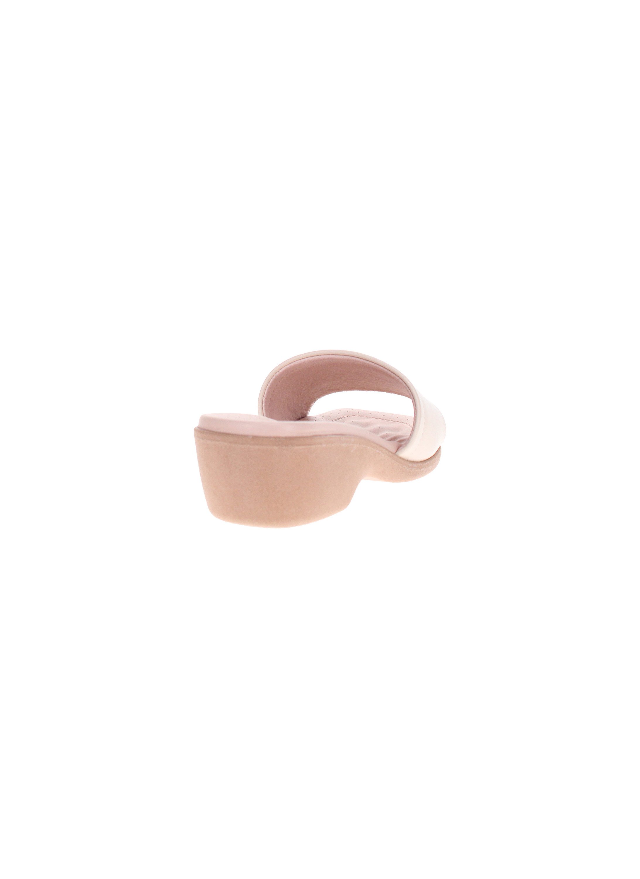 Cream Low Heel Mule Sandals