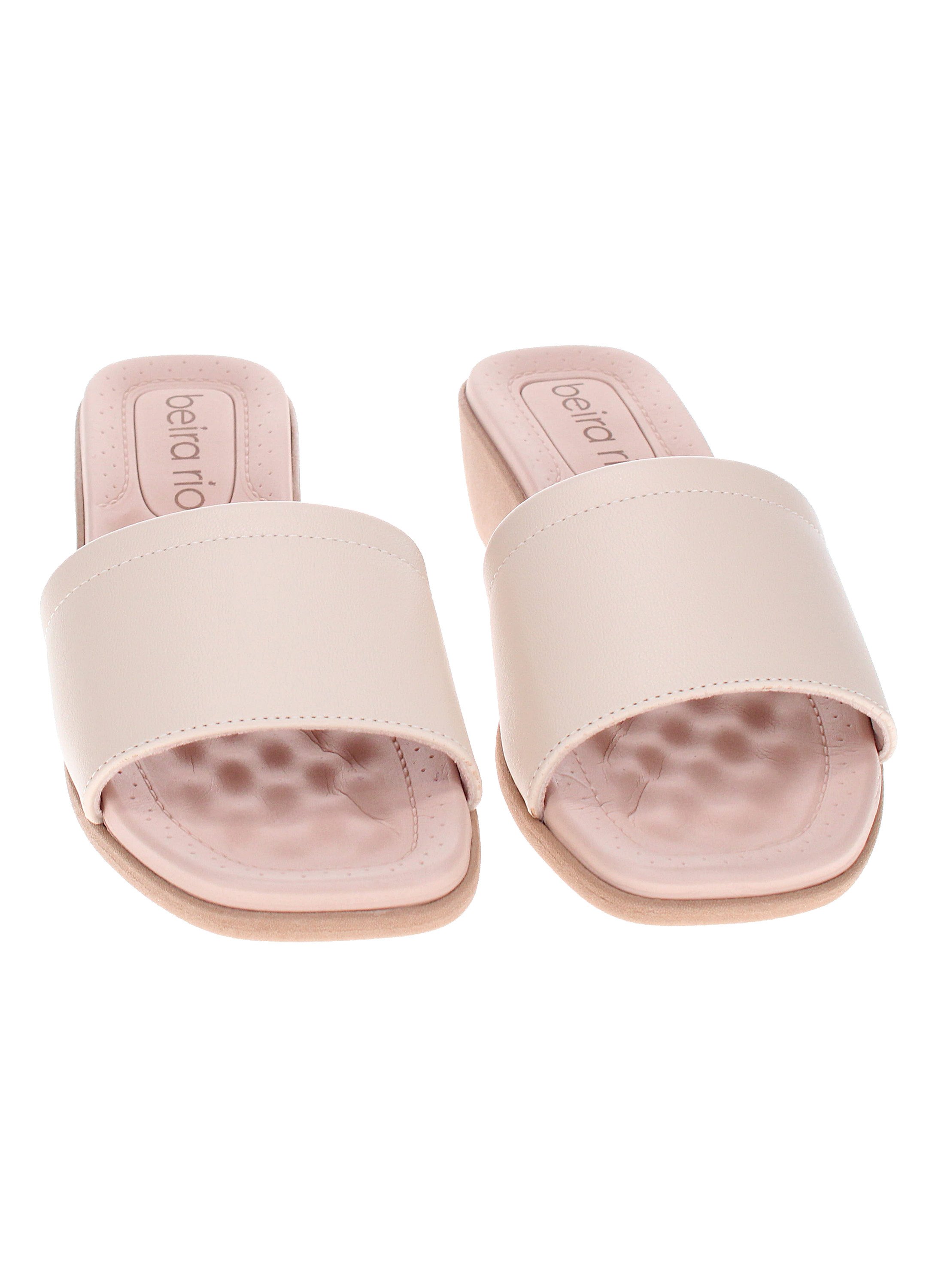 Cream Low Heel Mule Sandals