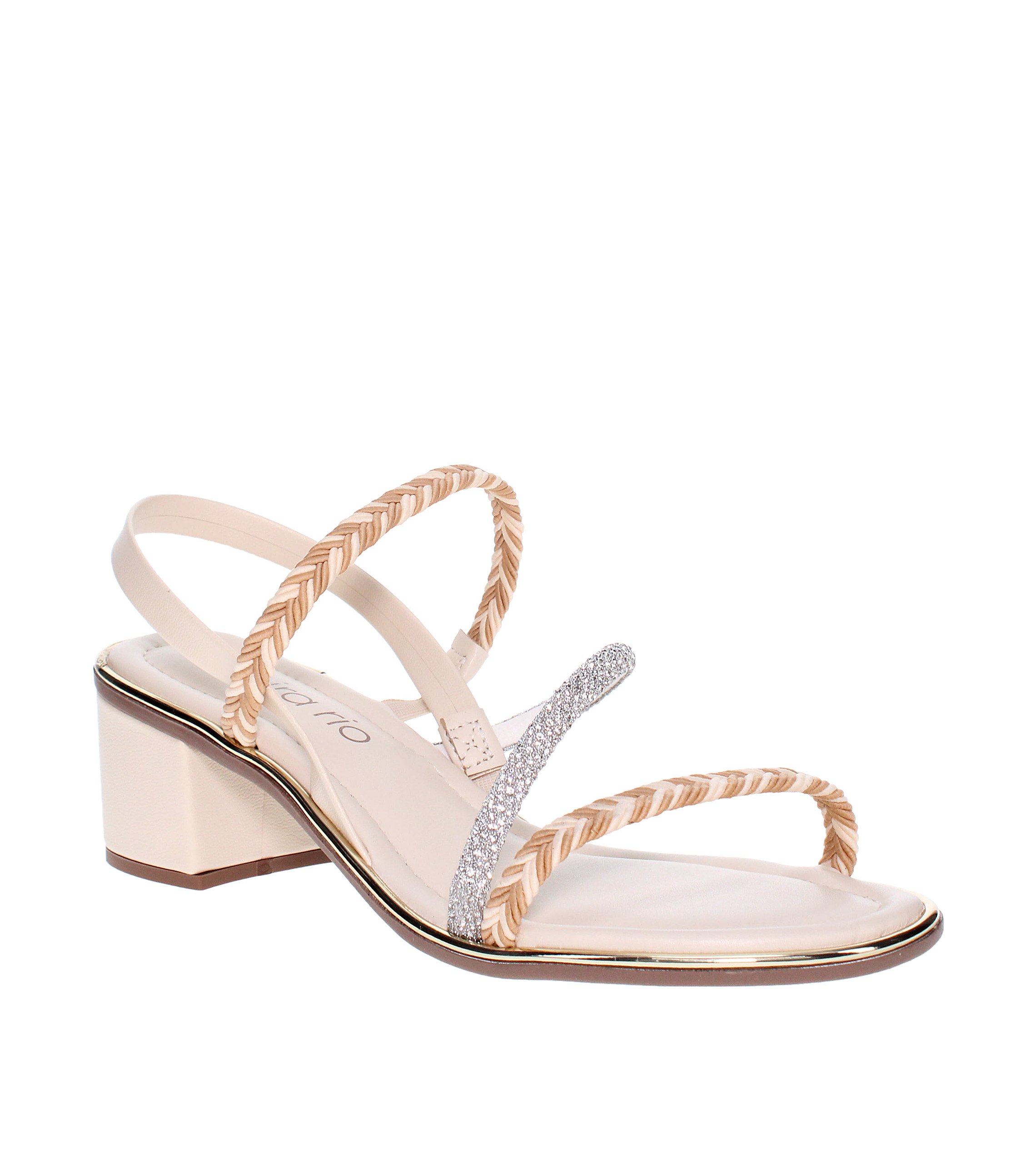 Multi-Strap Low Heel Slingback Sandals