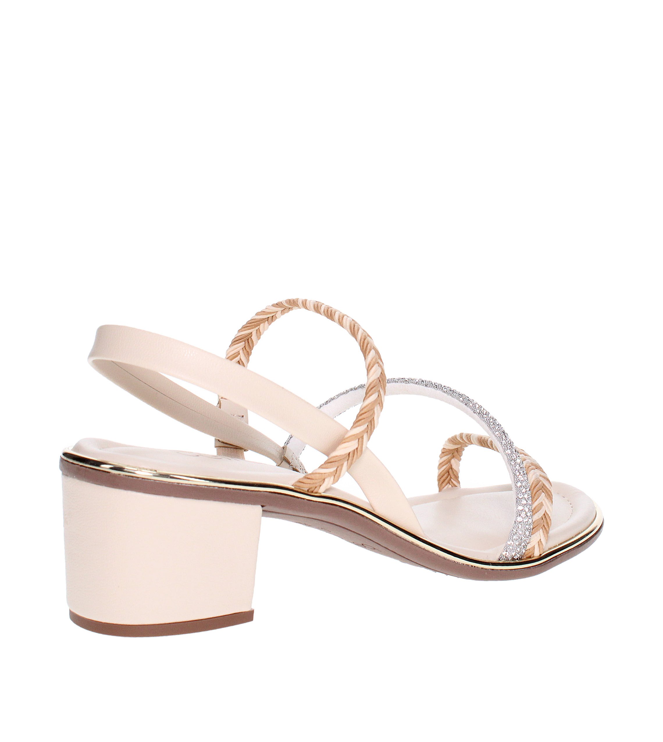 Multi-Strap Low Heel Slingback Sandals