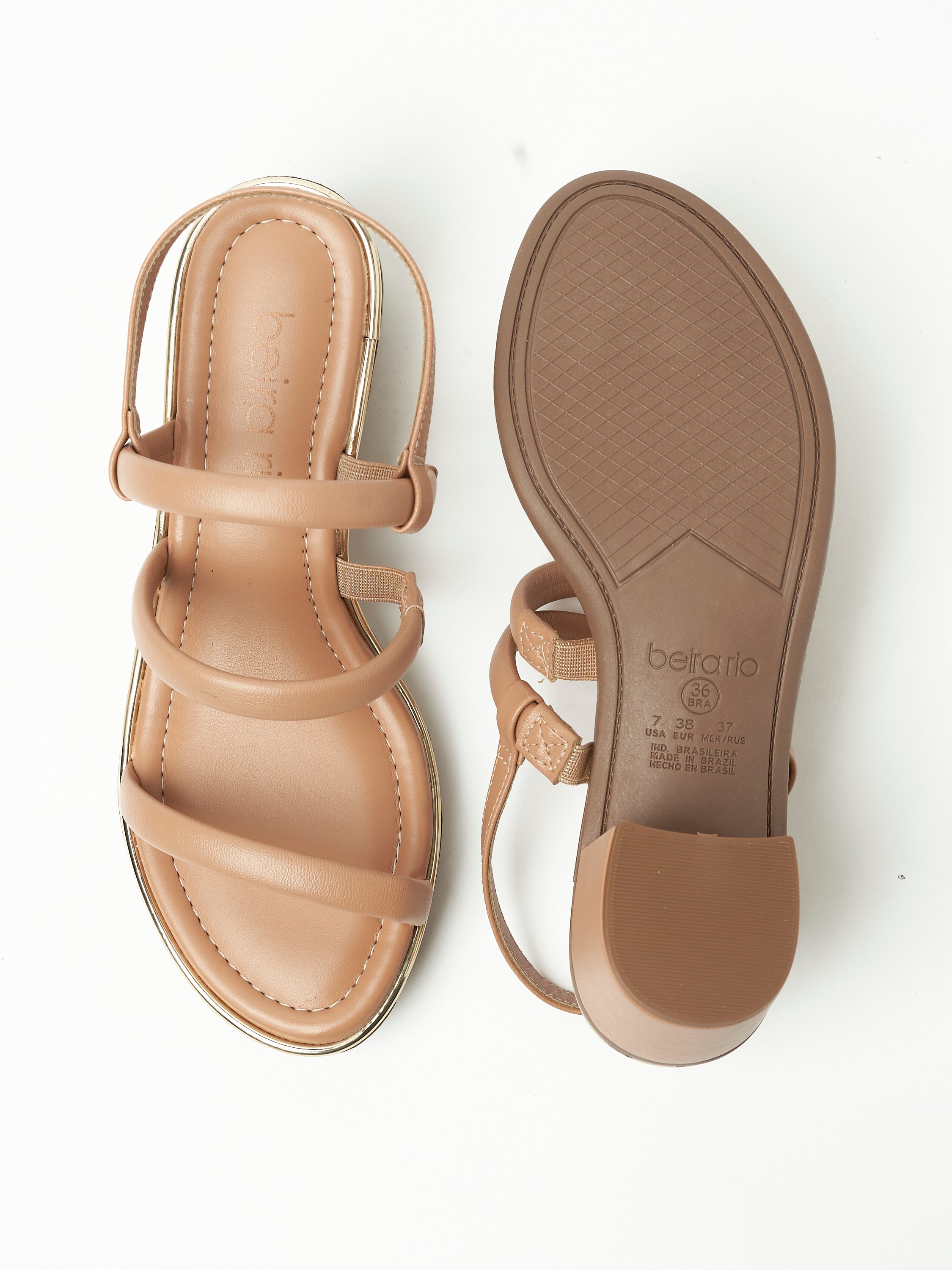 Tan Slingback Block Heel Sandals