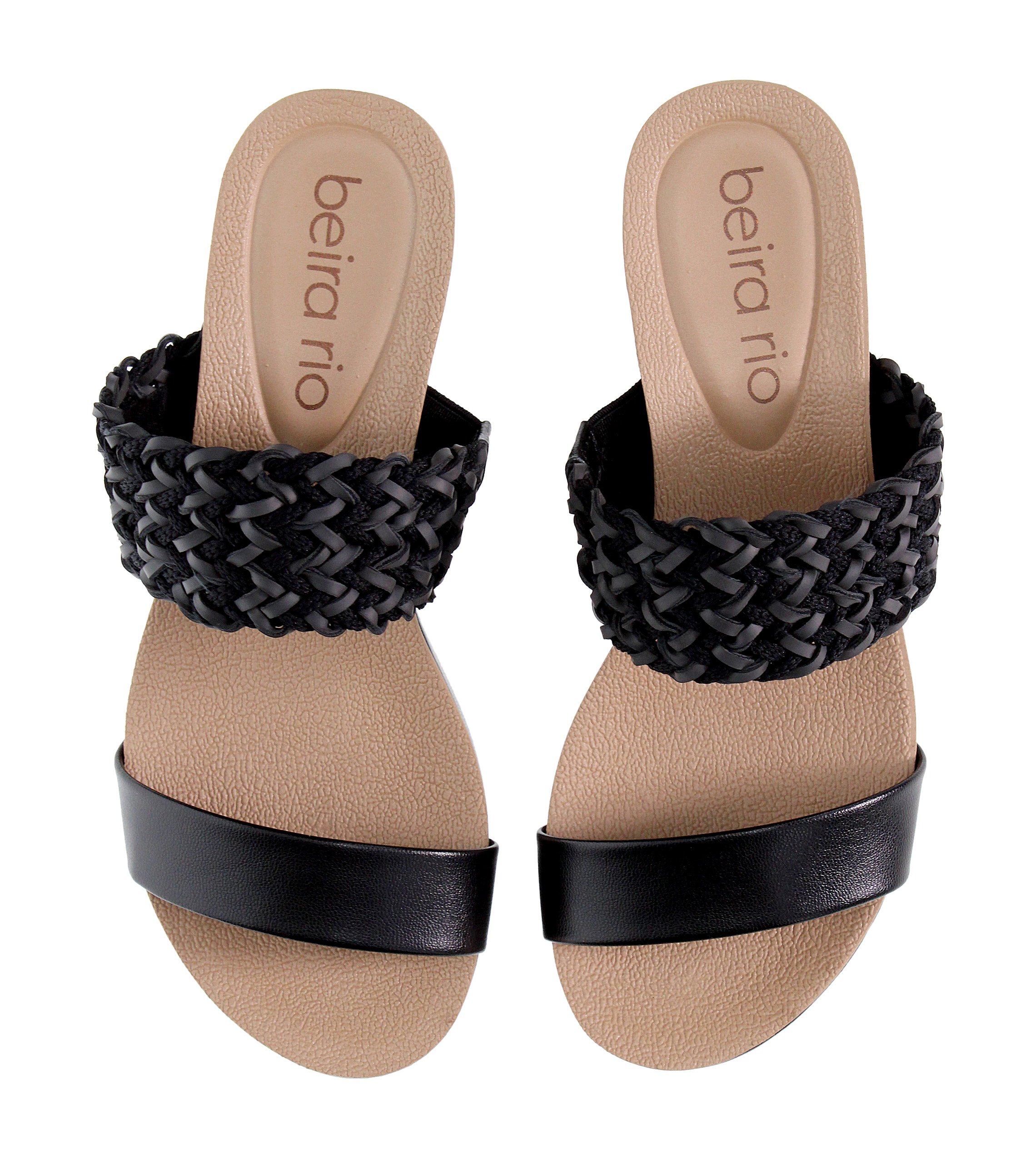 Black Braided Wedge Sandals