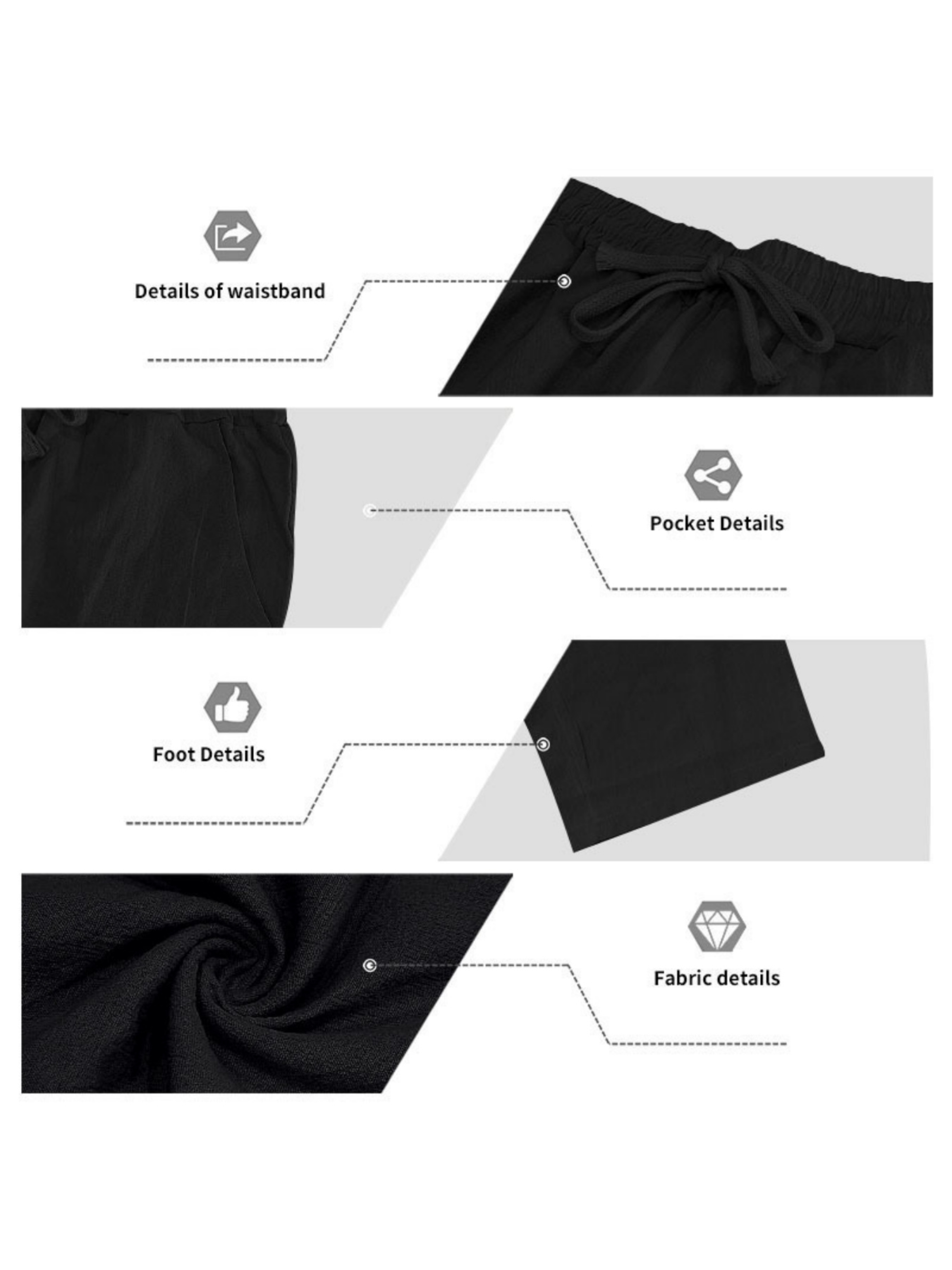 Men Black Linen Hooded Shirt and Trousers Set