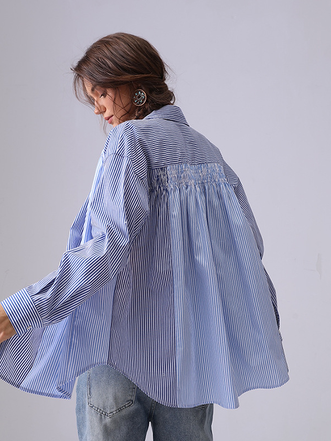 Striped Cotton Button-Up Shirt