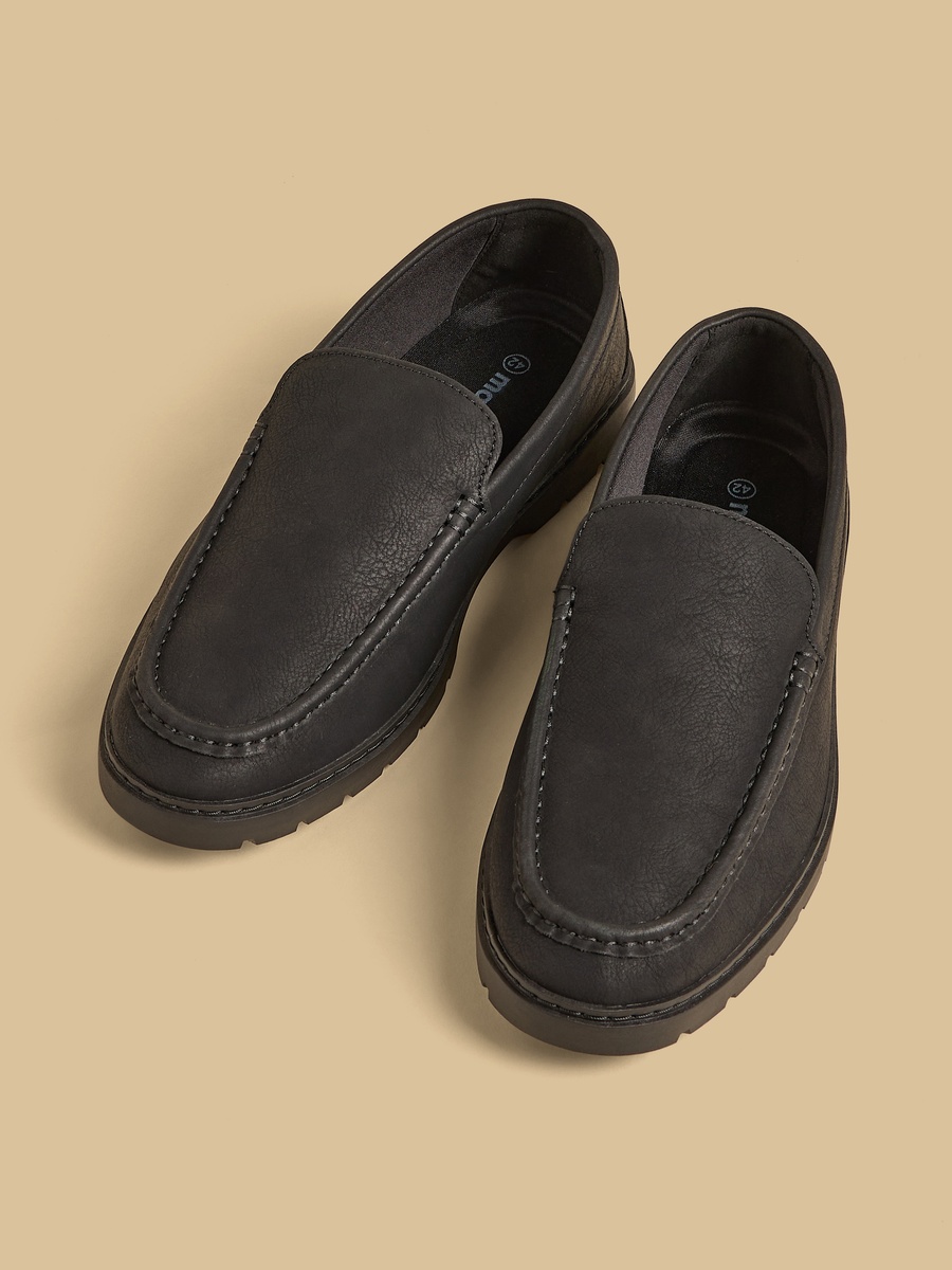 Textured Slip-On Loafers