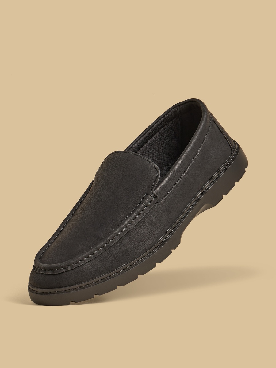 Textured Slip-On Loafers