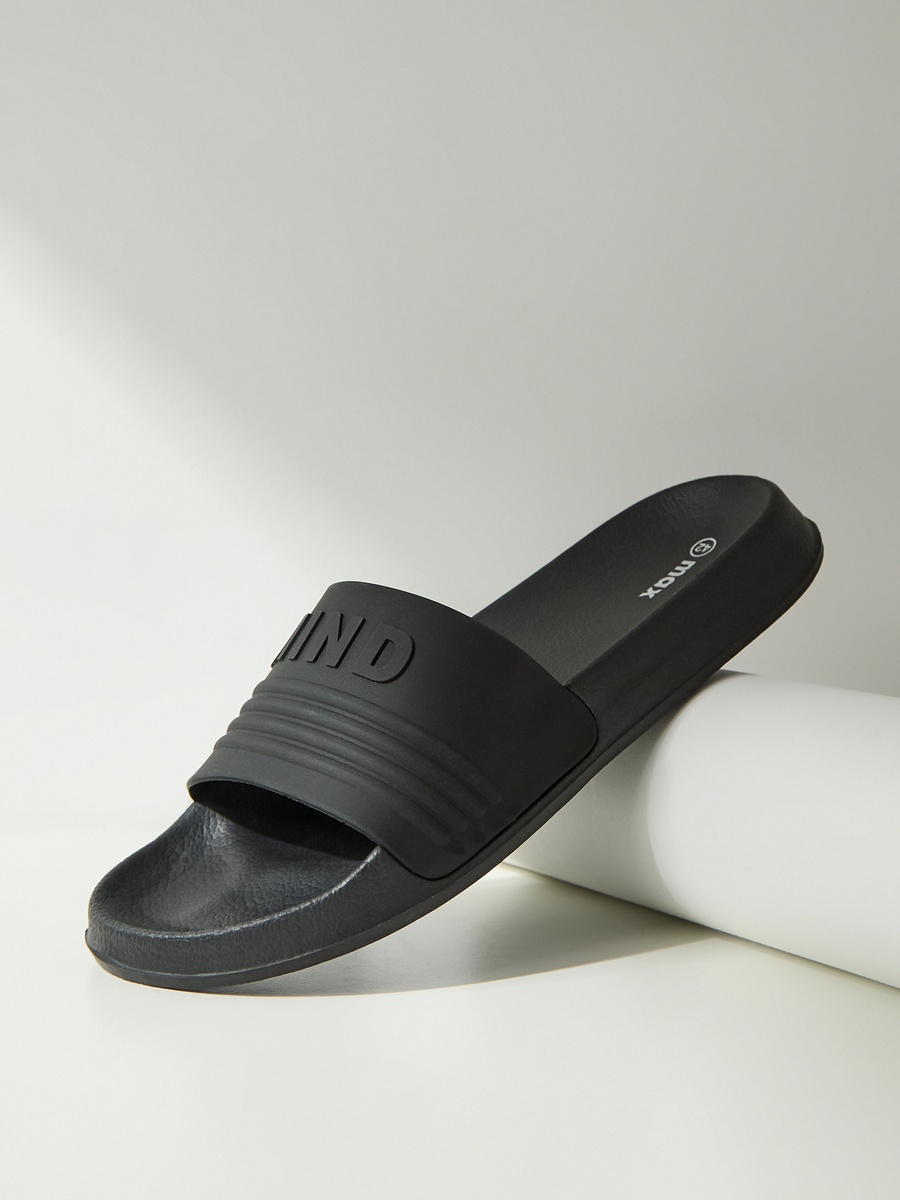 Typography Embossed Beach Slippers