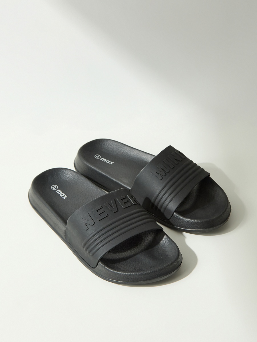 Typography Embossed Beach Slippers