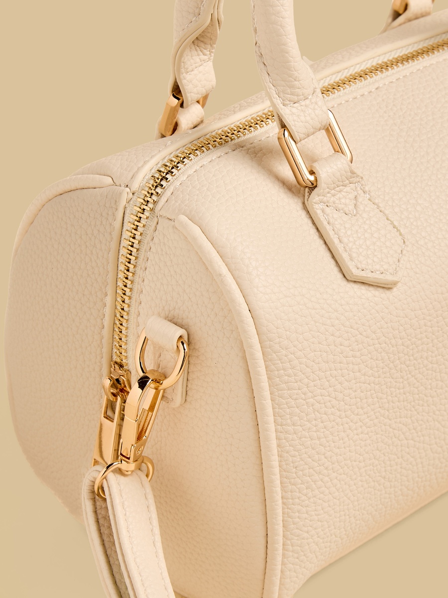 Textured Crossbody Bag with Detachable Strap