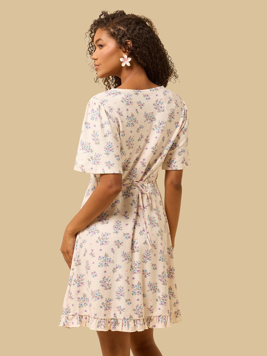 Floral Print V-Neck Dress