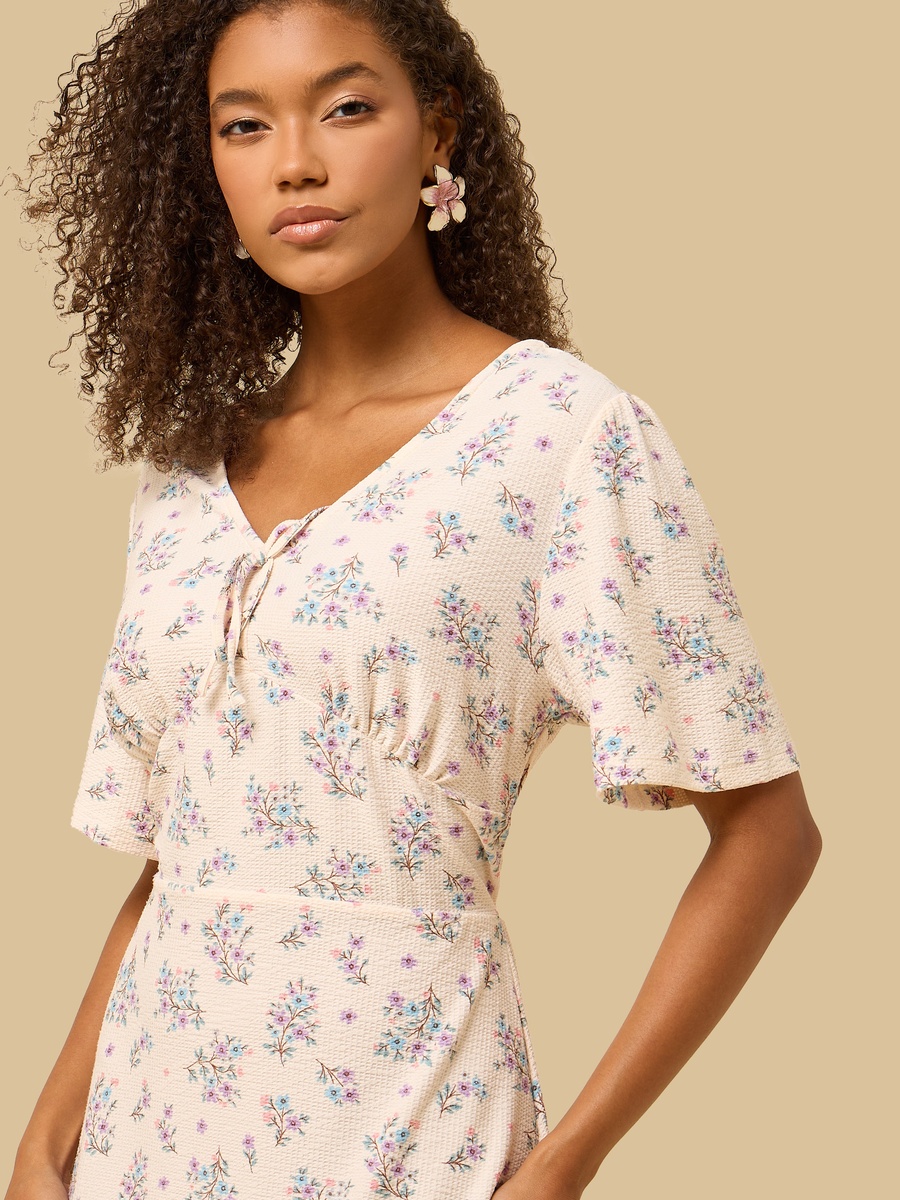 Floral Print V-Neck Dress