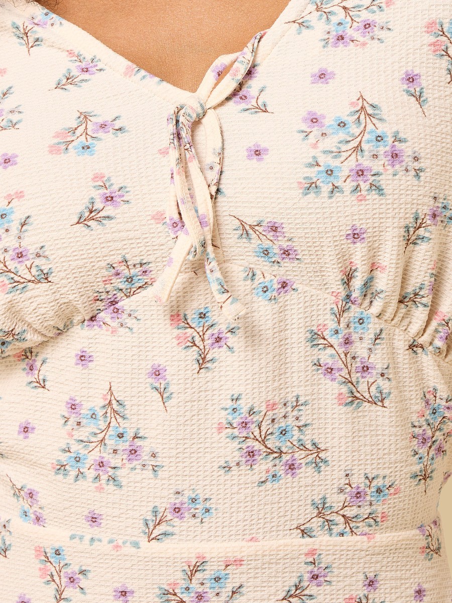 Floral Print V-Neck Dress