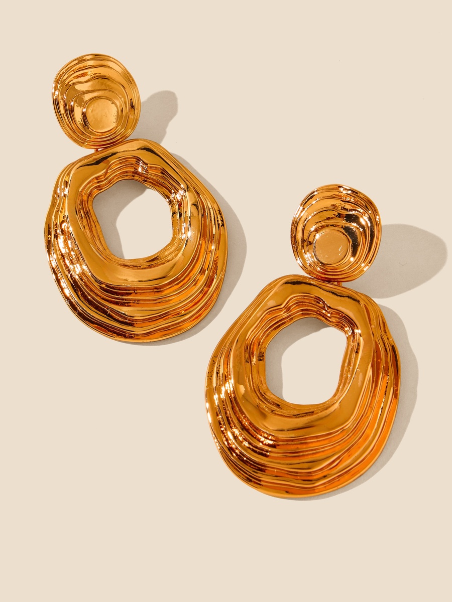 Textured Drop Earrings with Pushback Closure