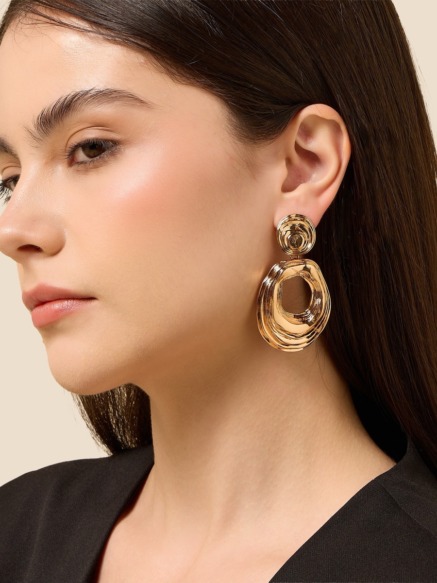 Textured Drop Earrings with Pushback Closure