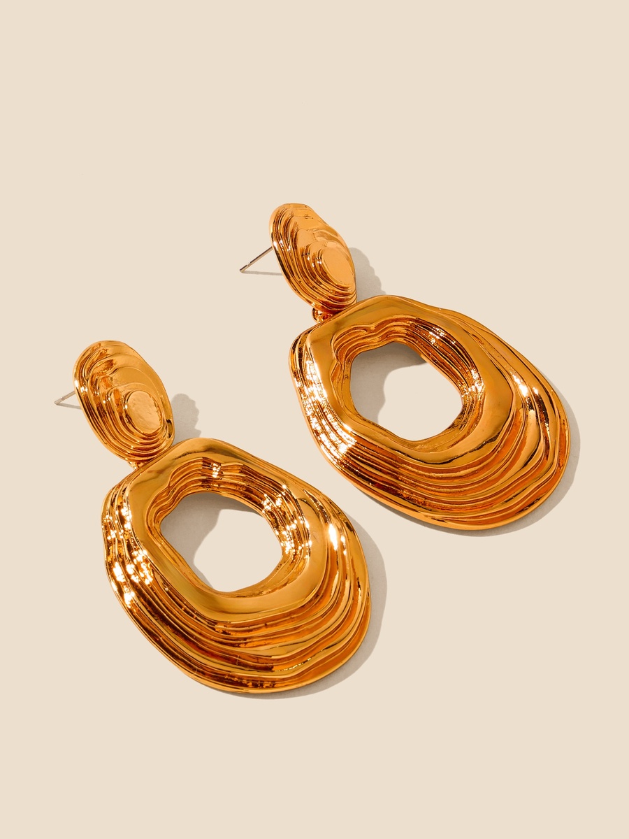 Textured Drop Earrings with Pushback Closure