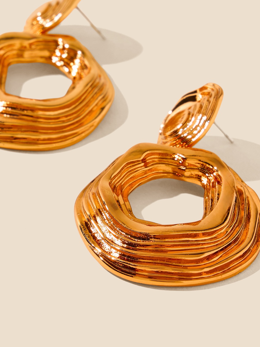 Textured Drop Earrings with Pushback Closure