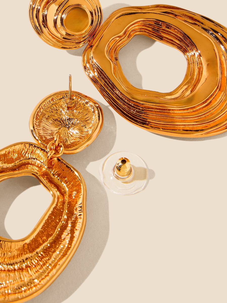 Textured Drop Earrings with Pushback Closure