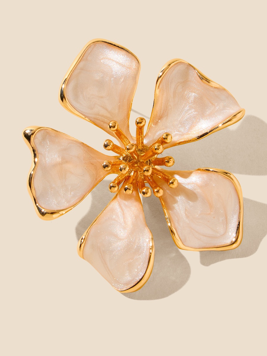 Floral Stud Earrings with Pushback Closure