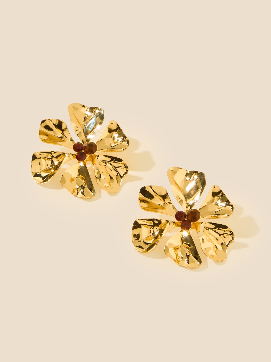 Floral Earrings with Pushback Closure