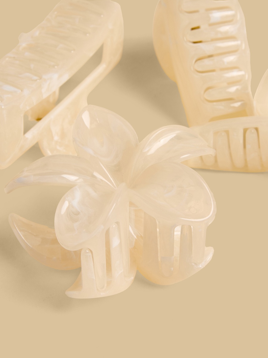 Pack of 4 - Marble Print Hair Clamp