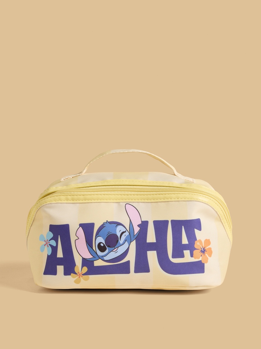 Stitch Print Pouch with Zip Closure