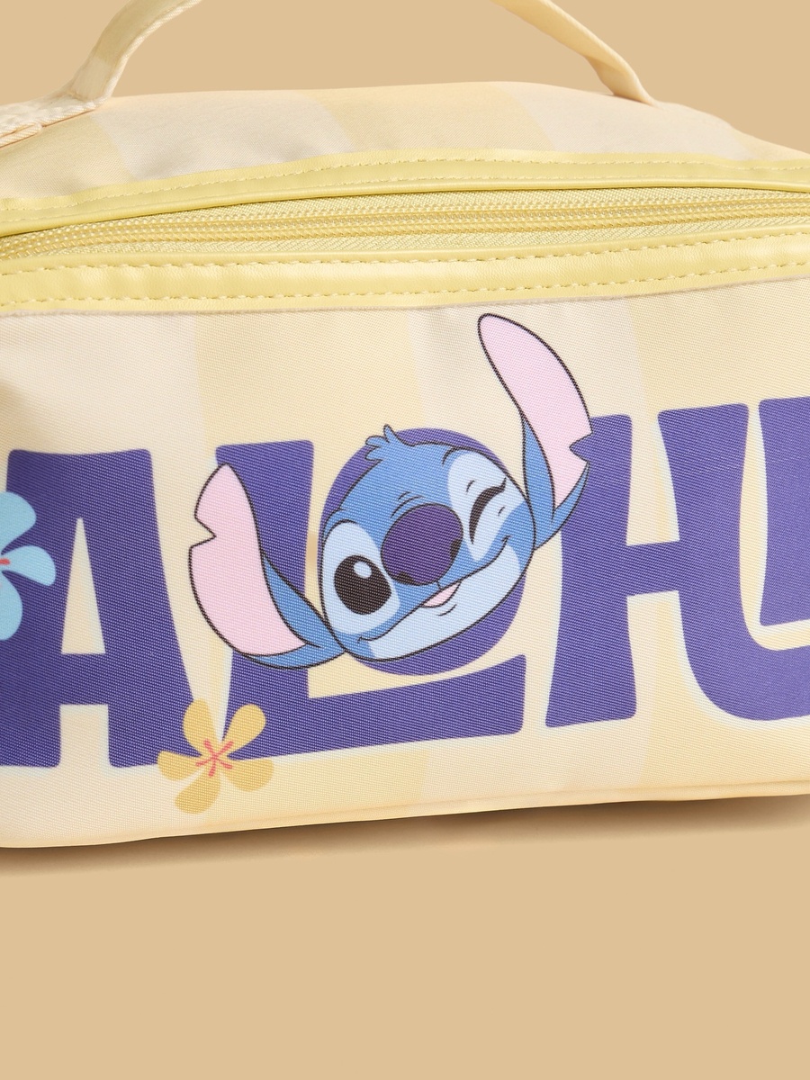 Stitch Print Pouch with Zip Closure