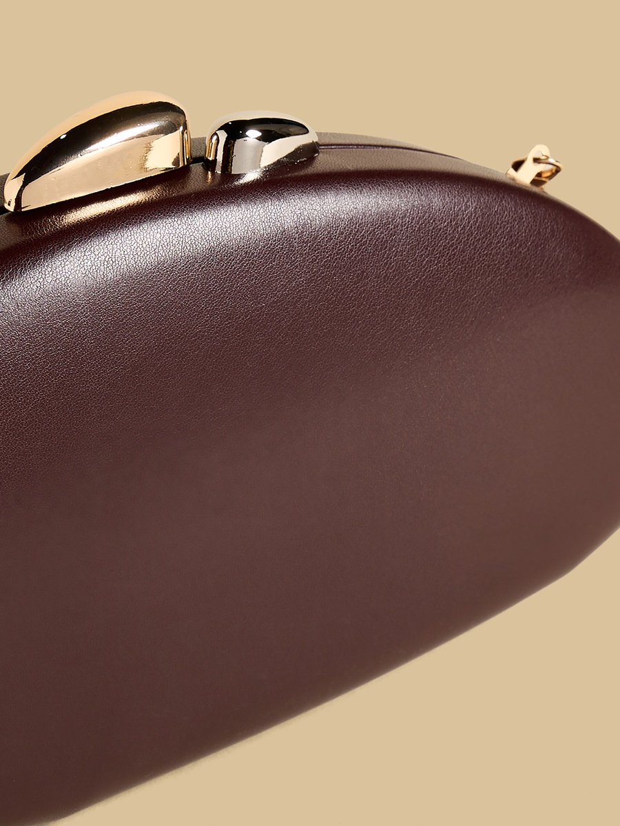 Plain Clutch with Detachable Chain Strap