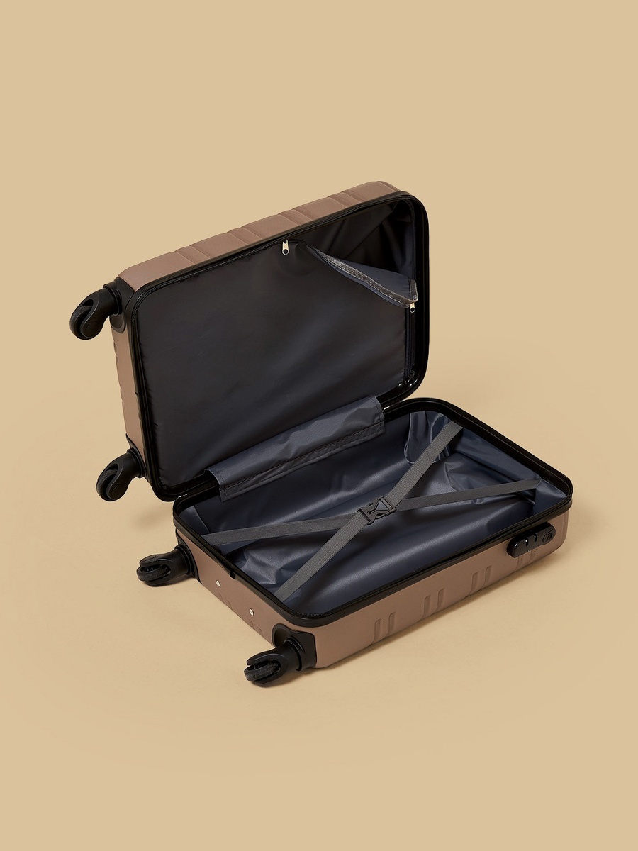 Textured 4-Wheel Hardcase Trolley Bag with Retractable Handle