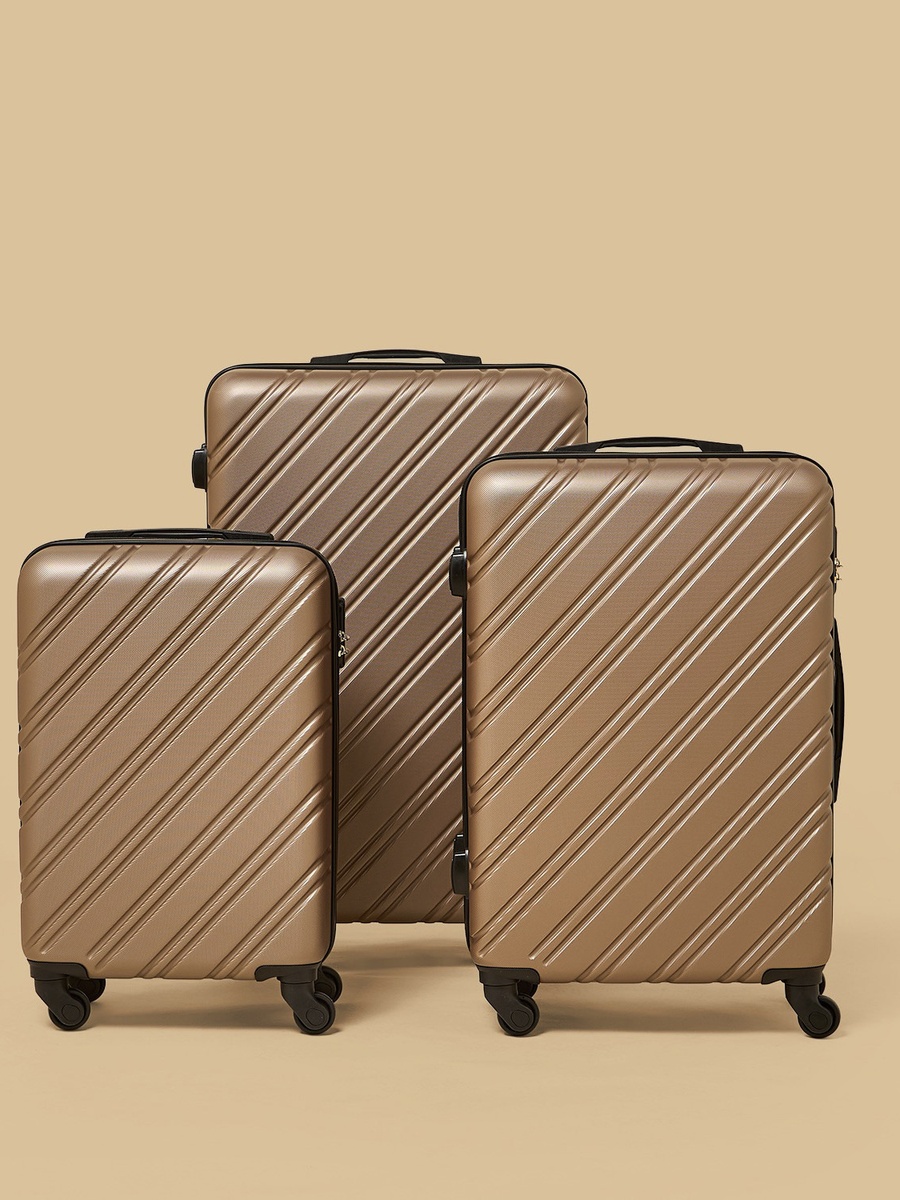 Textured 4-Wheel Hardcase Trolley Bag with Retractable Handle