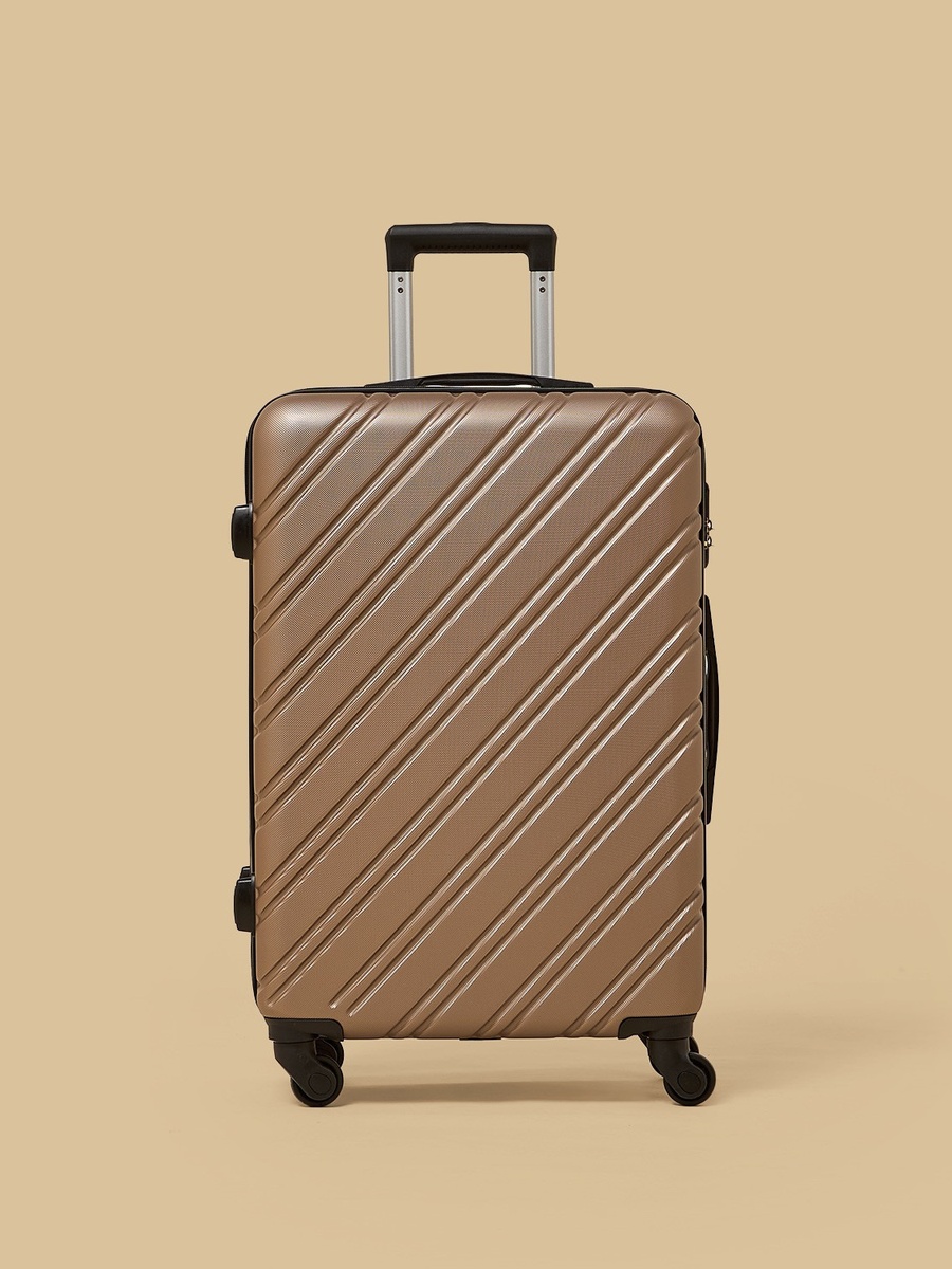 Textured 4-Wheel Hardcase Trolley Bag with Retractable Handle