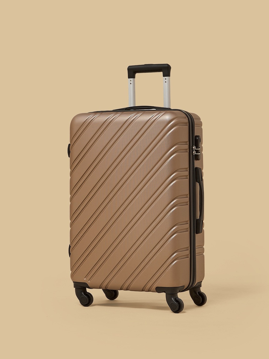Textured 4-Wheel Hardcase Trolley Bag with Retractable Handle