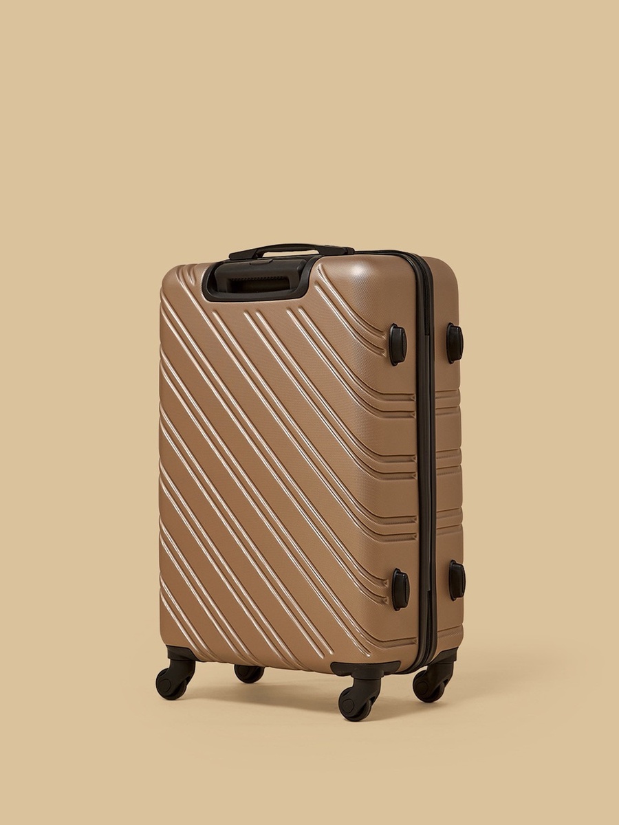 Textured 4-Wheel Hardcase Trolley Bag with Retractable Handle