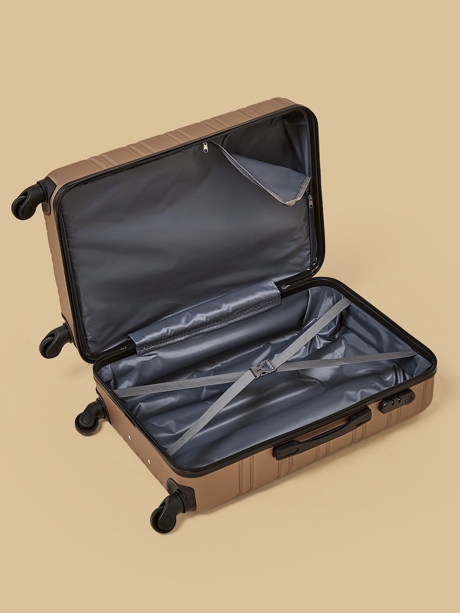 Textured 4-Wheel Hardcase Trolley Bag with Retractable Handle