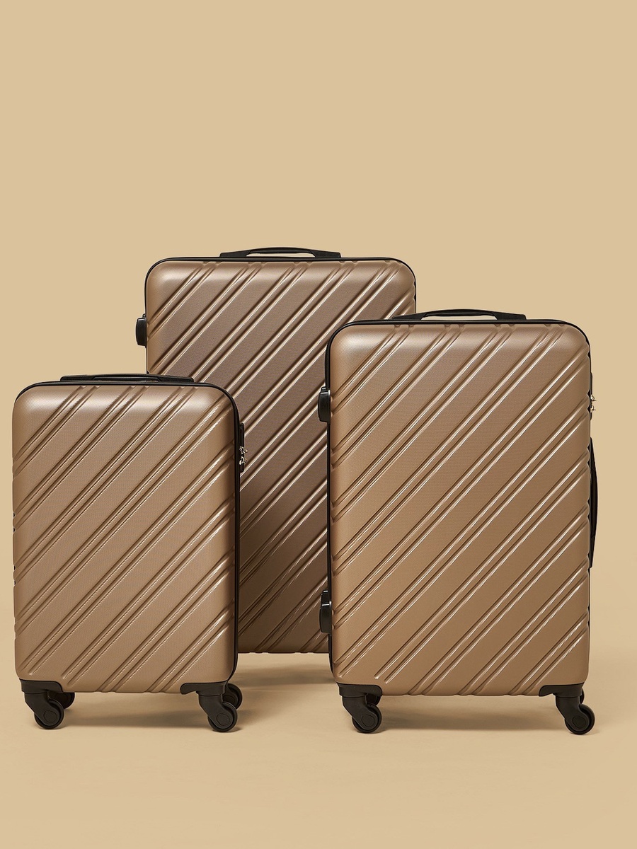 Textured 4-Wheel Hardcase Trolley Bag with Retractable Handle