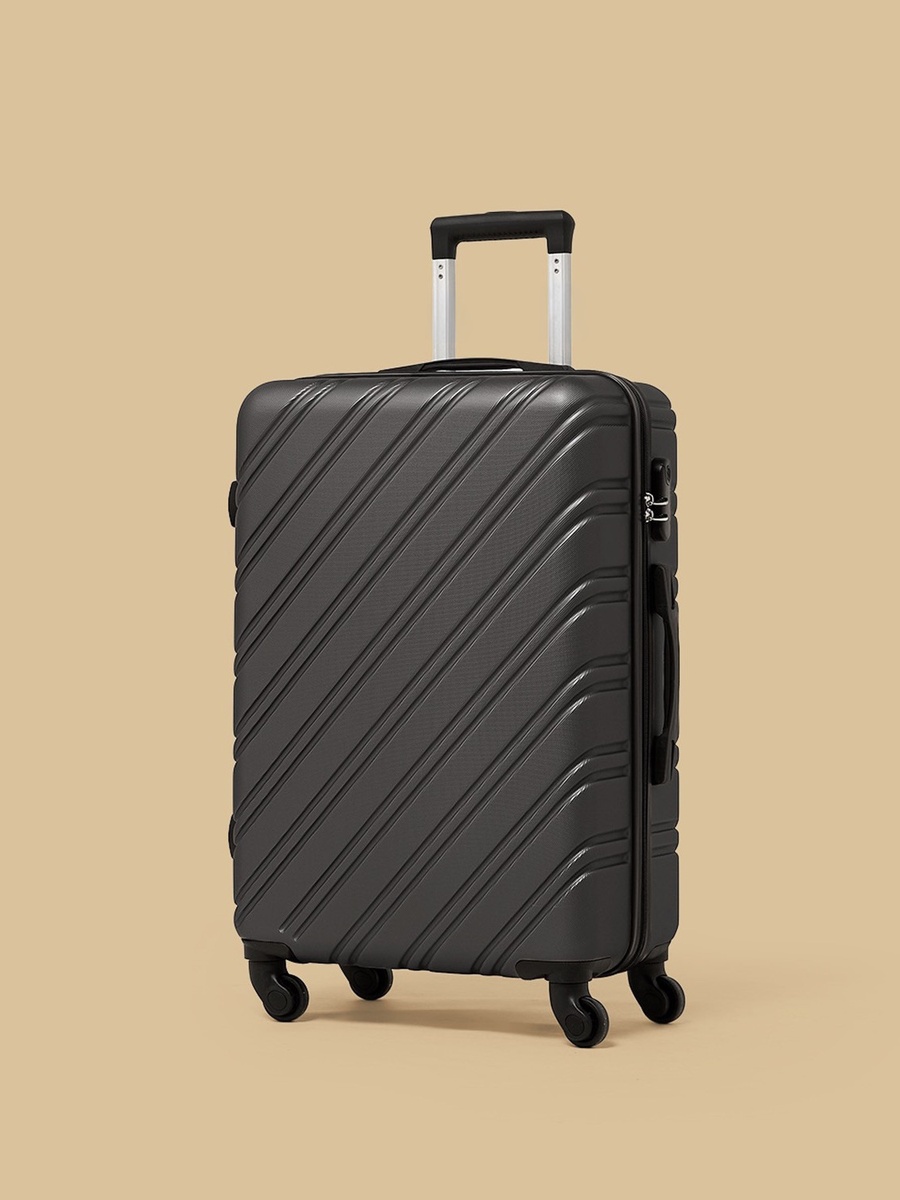 Textured 4-Wheel Hardcase Trolley Bag with Retractable Handle