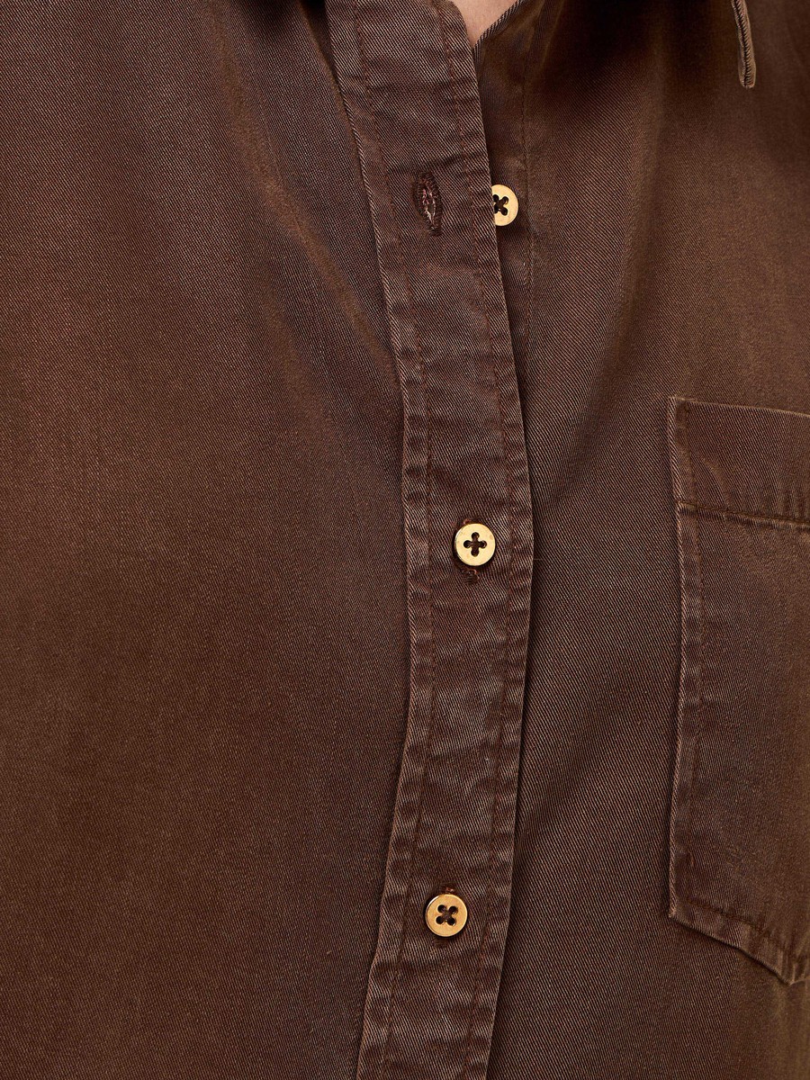 Plain Lyocell Shirt with Pocket