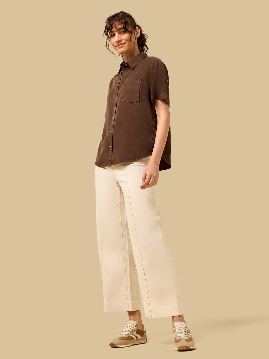 Plain Lyocell Shirt with Pocket