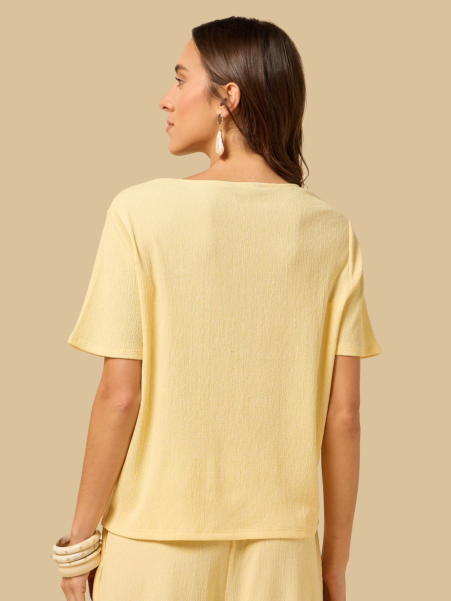Textured V-Neck Top