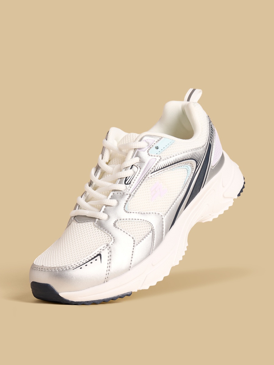Panelled Sports Shoes with Lace-Up Closure