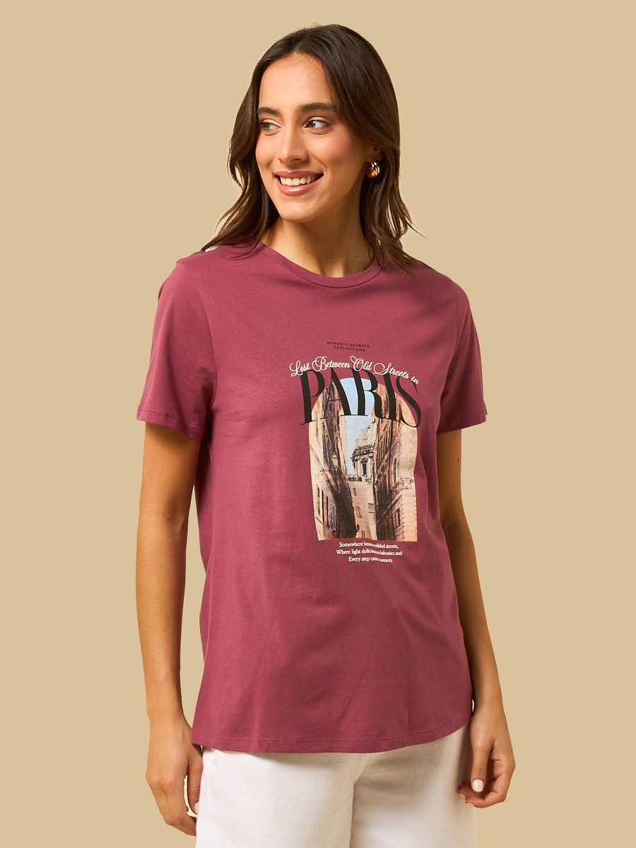 Paris Cityscape Print T-Shirt
