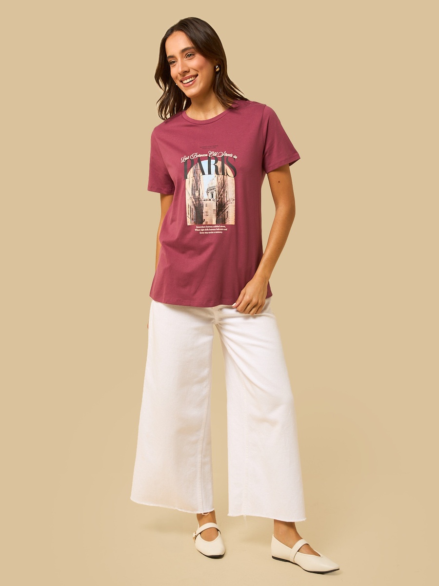 Paris Cityscape Print T-Shirt
