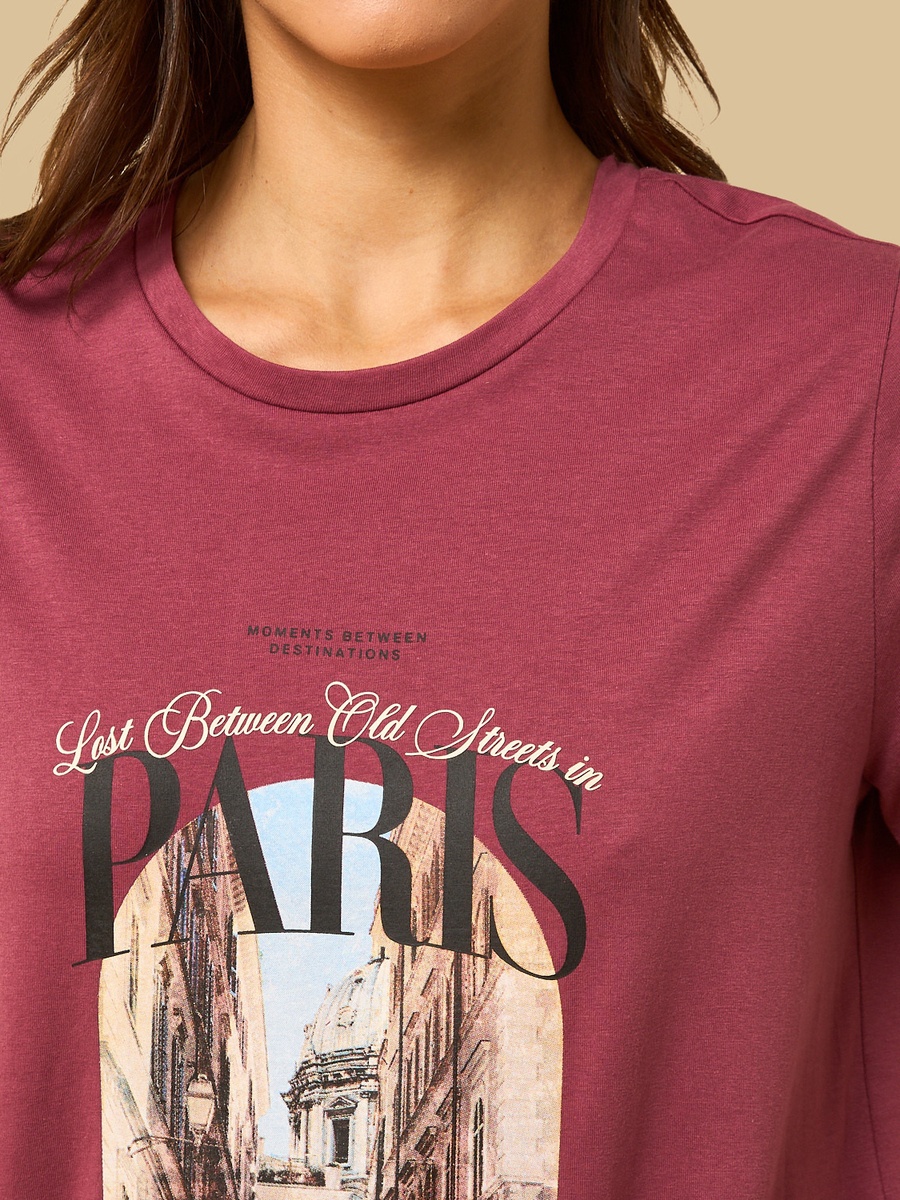 Paris Cityscape Print T-Shirt