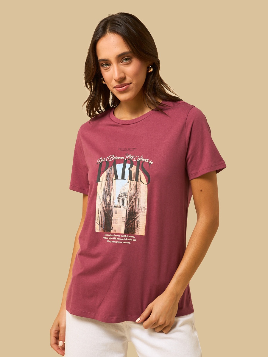 Paris Cityscape Print T-Shirt