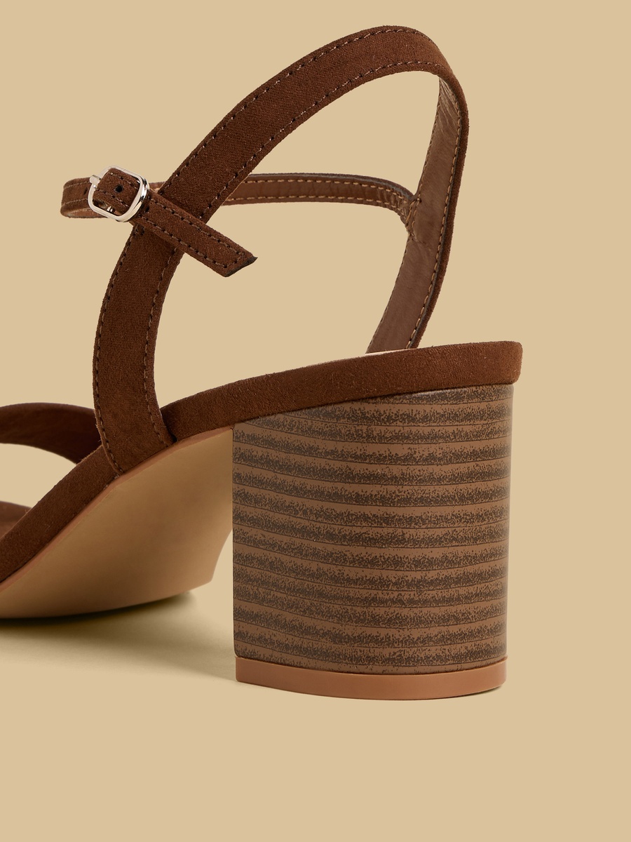 Block Heel Sandals with Buckle Closure