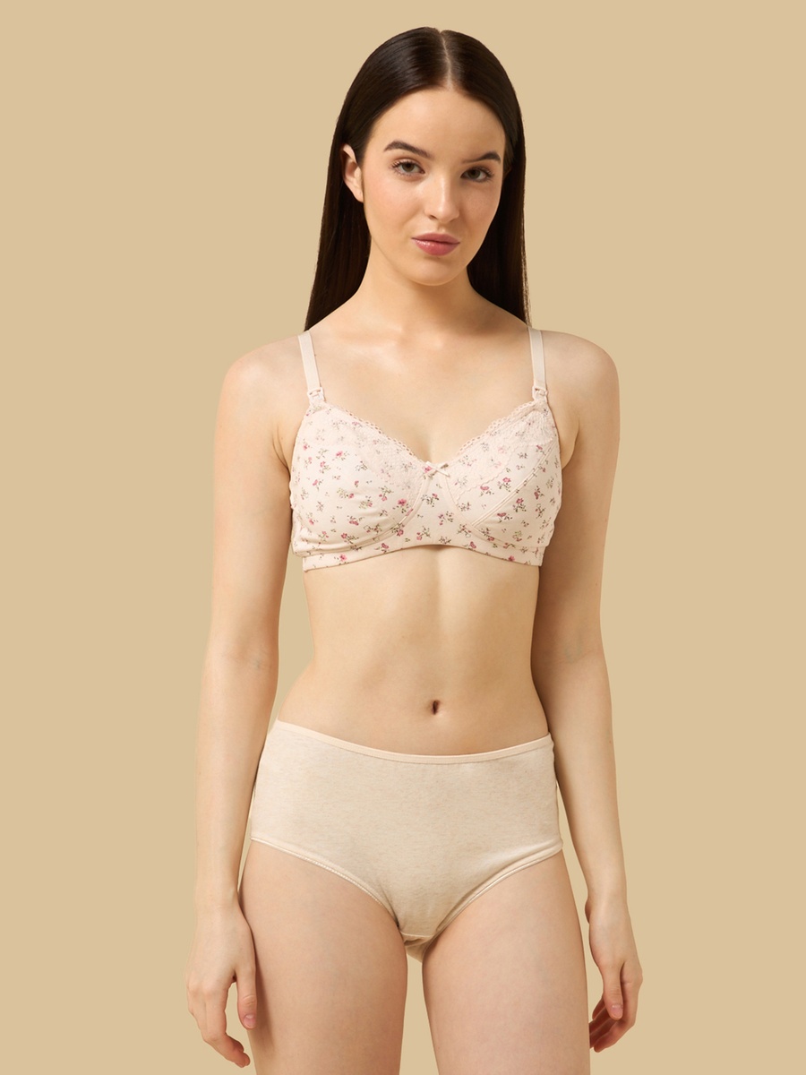 Floral Print Non-Padded Nursing Bra